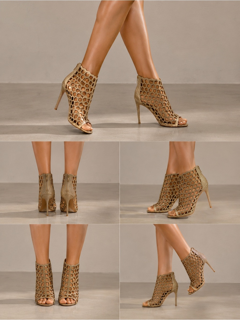 LIKE NEW Anne Michelle Dazzling Gold Stilettos